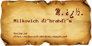 Milkovich Ábrahám névjegykártya